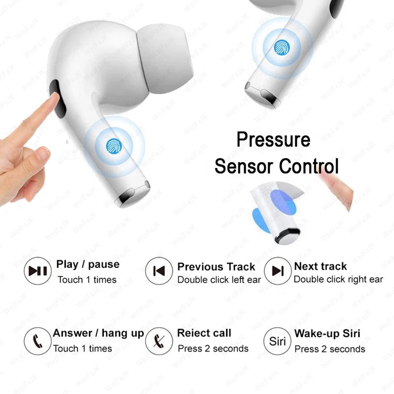 Fones de ouvido sem fio Bluetooth Air Pro 5 TWS Max originais, intra-auriculares, esportivos, com cancelamento de ruído, para iPhone da Apple