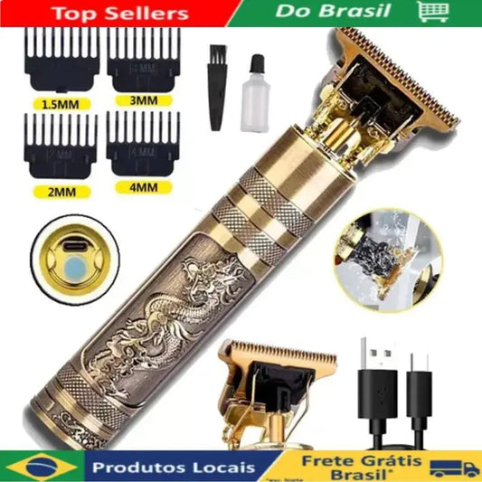 Máquina de corte de cabelo profissional elétrica aleatória designer masculino
