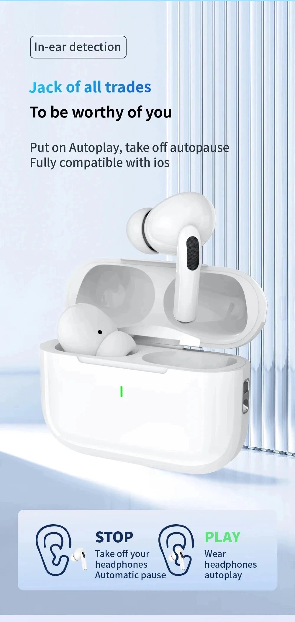 Fones de ouvido sem fio Bluetooth Air Pro 5 TWS Max originais, intra-auriculares, esportivos, com cancelamento de ruído, para iPhone da Apple