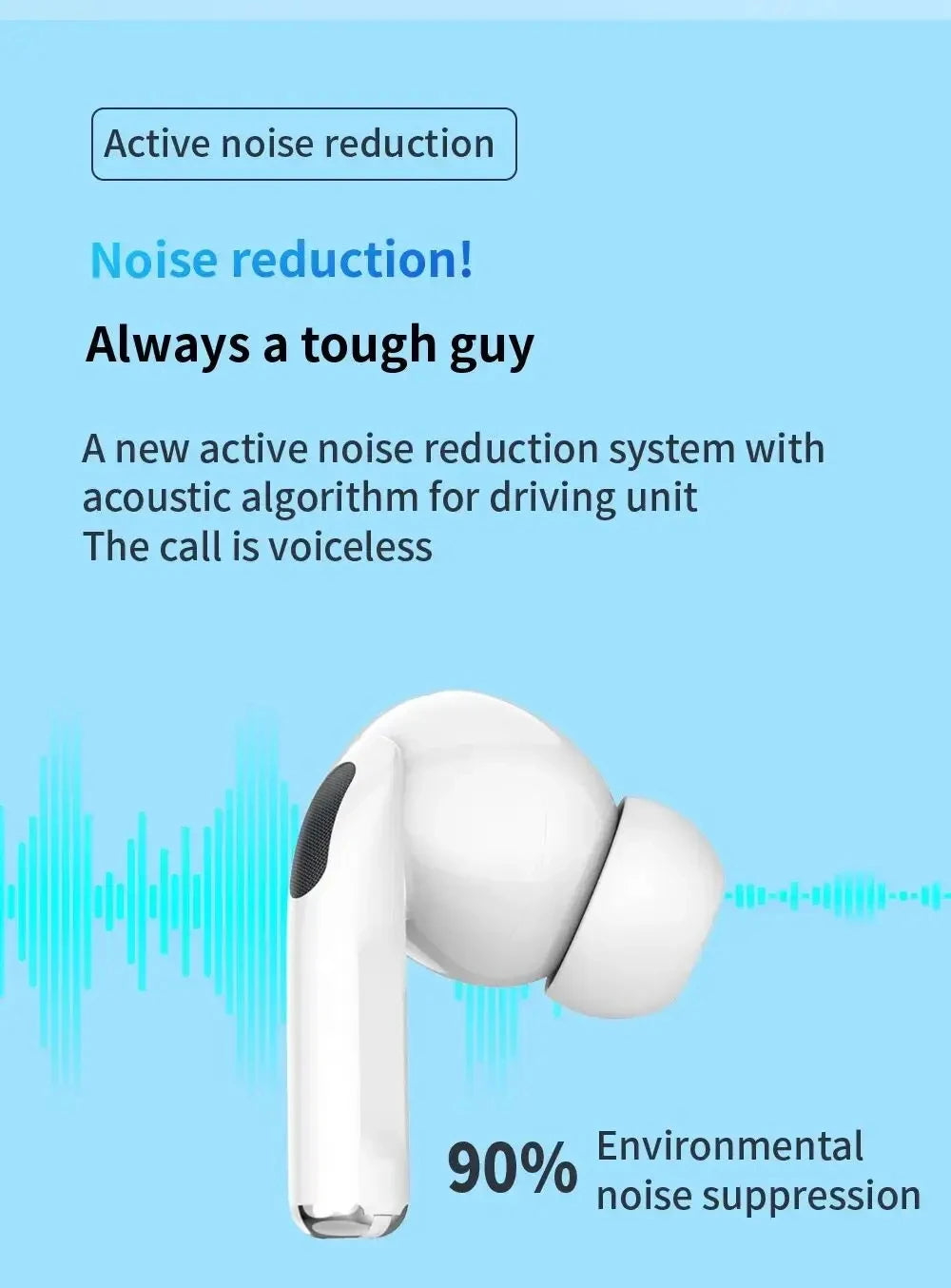 Fones de ouvido sem fio Bluetooth Air Pro 5 TWS Max originais, intra-auriculares, esportivos, com cancelamento de ruído, para iPhone da Apple